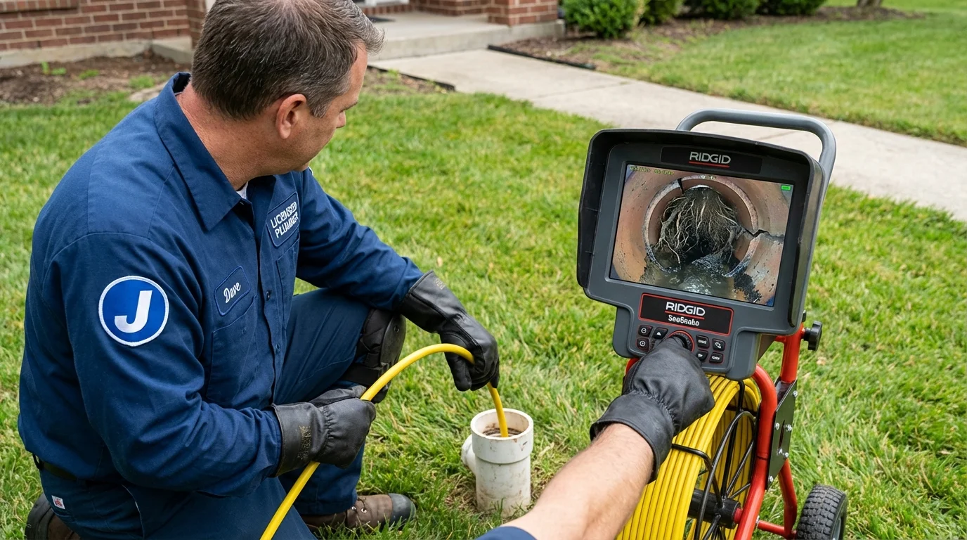 Sewer camera inspection being performed by Johns Plumbing LLC in Trinidad